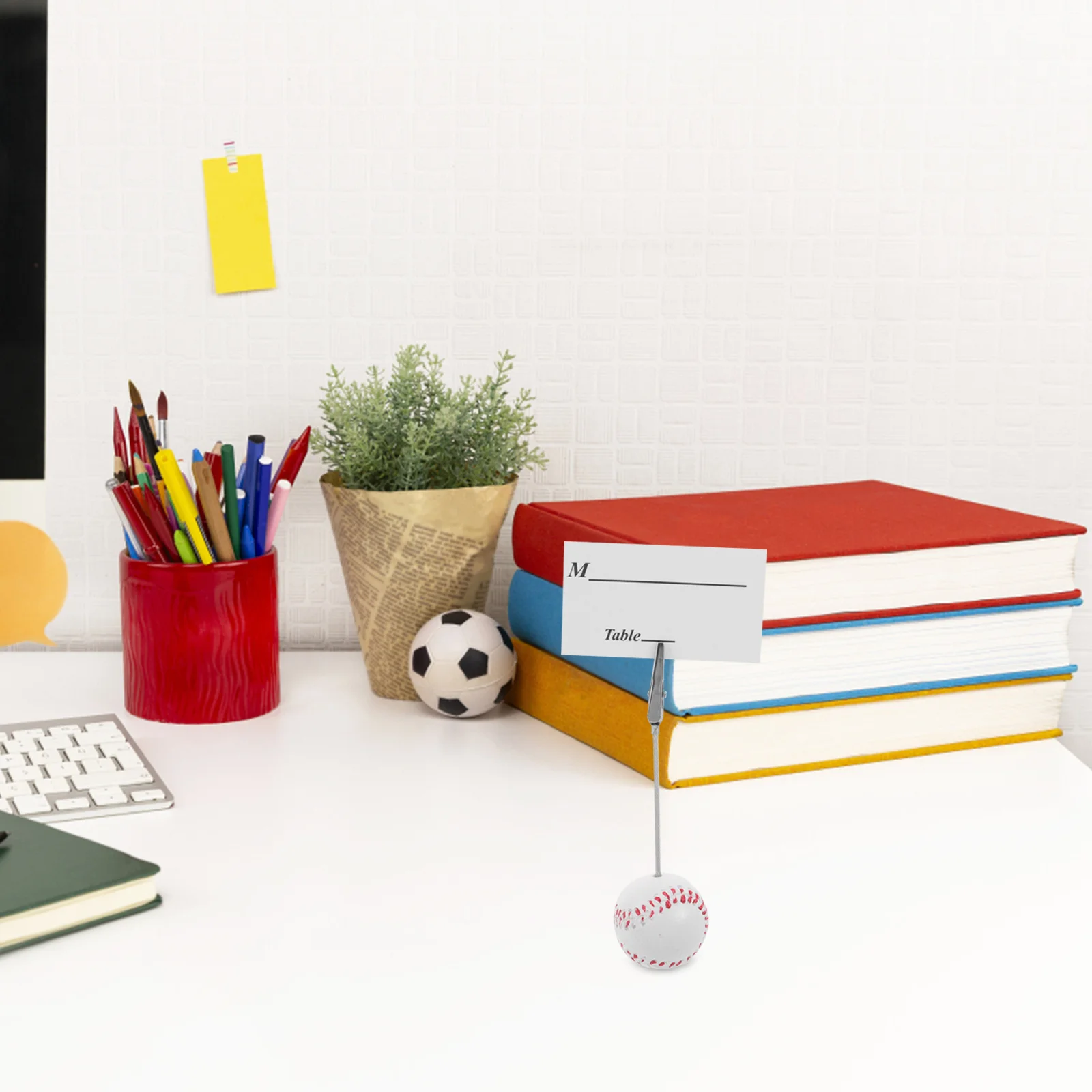 

10Pcs Baseball Place Card Holders Resin Table Sign Holder Name Card Clip Sports Table Number Memo Display Baseball Memo Clips