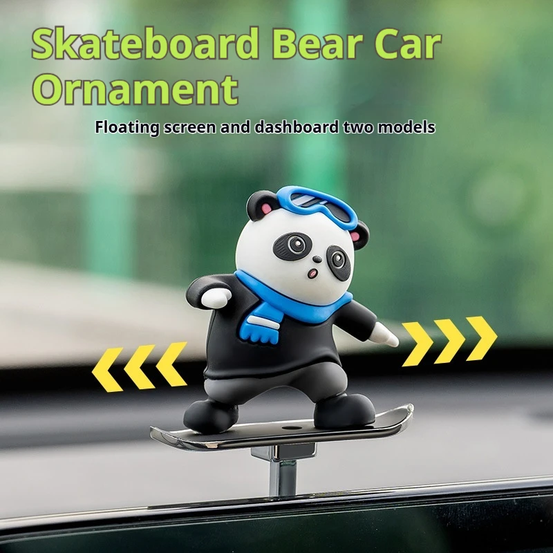 

New Car Skateboard Bear Doll Pendant Sliding Cartoon Dasard Swinging Bear Suspended S Pendant