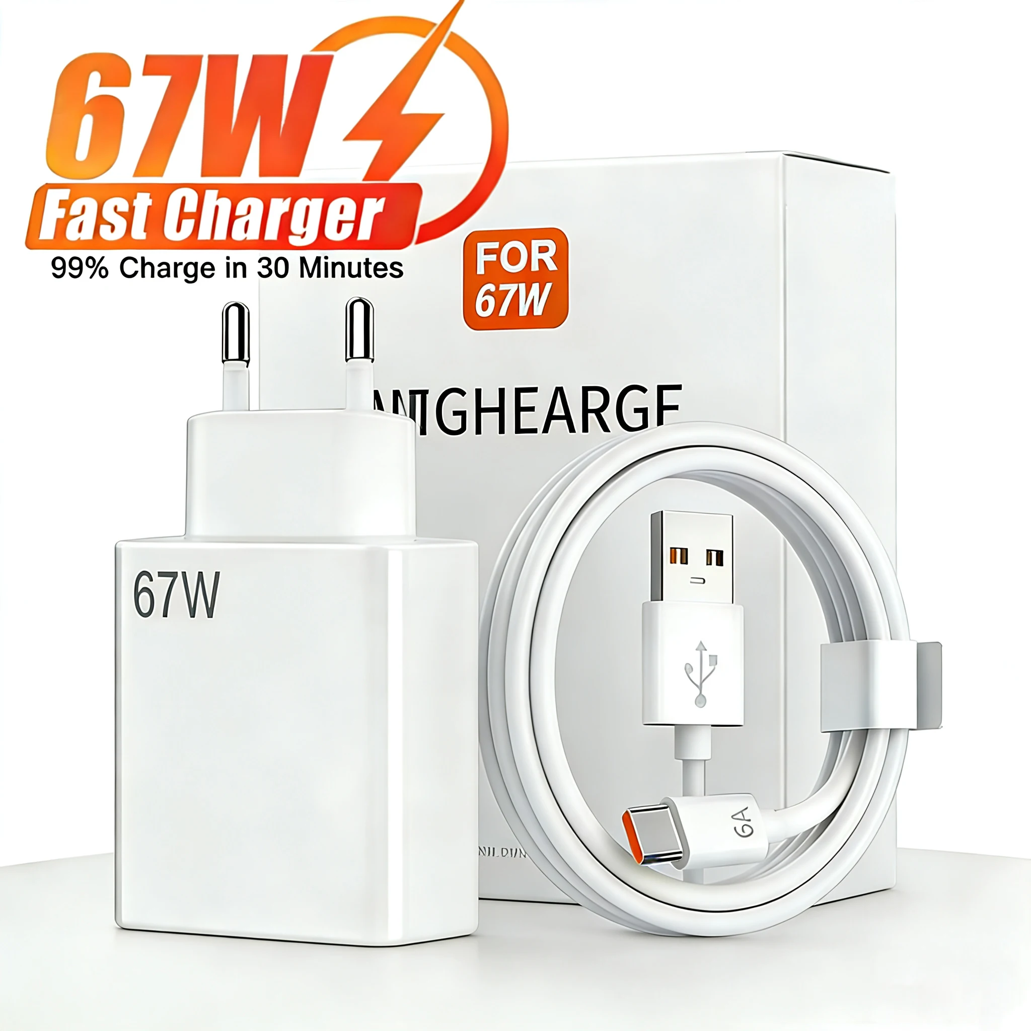 67W 6A Turbo Schnell-Wandladegerät für Xiaomi 11 12 Lite 13T 14 Ultra Redmi Note 11T 12T 13 15Pro POCO F4 X5 USB Typ-C Ladekabel