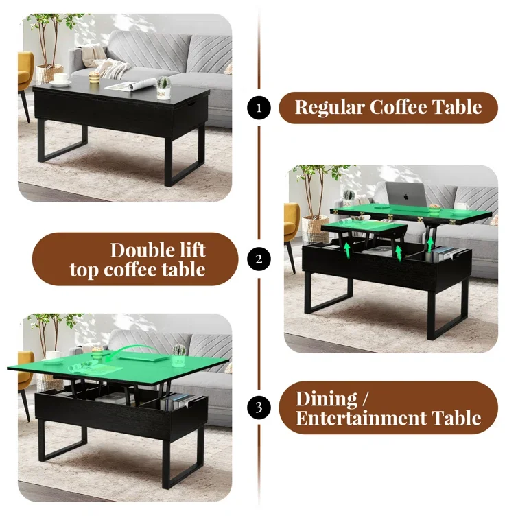 Lift Top Coffee Table Featuring with High Quality Engineered Wood and Durable Metal Leg Gorgeous Lift Coffee Table