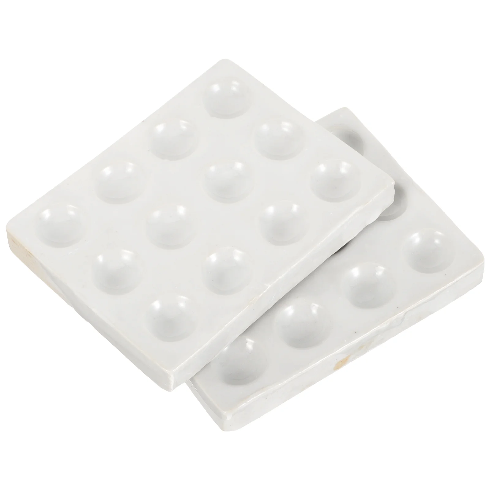 

2 Pcs Ceramic Reaction Plate Chemical Experiment Spot Laboratory Porcelain for Ceramics Test Point