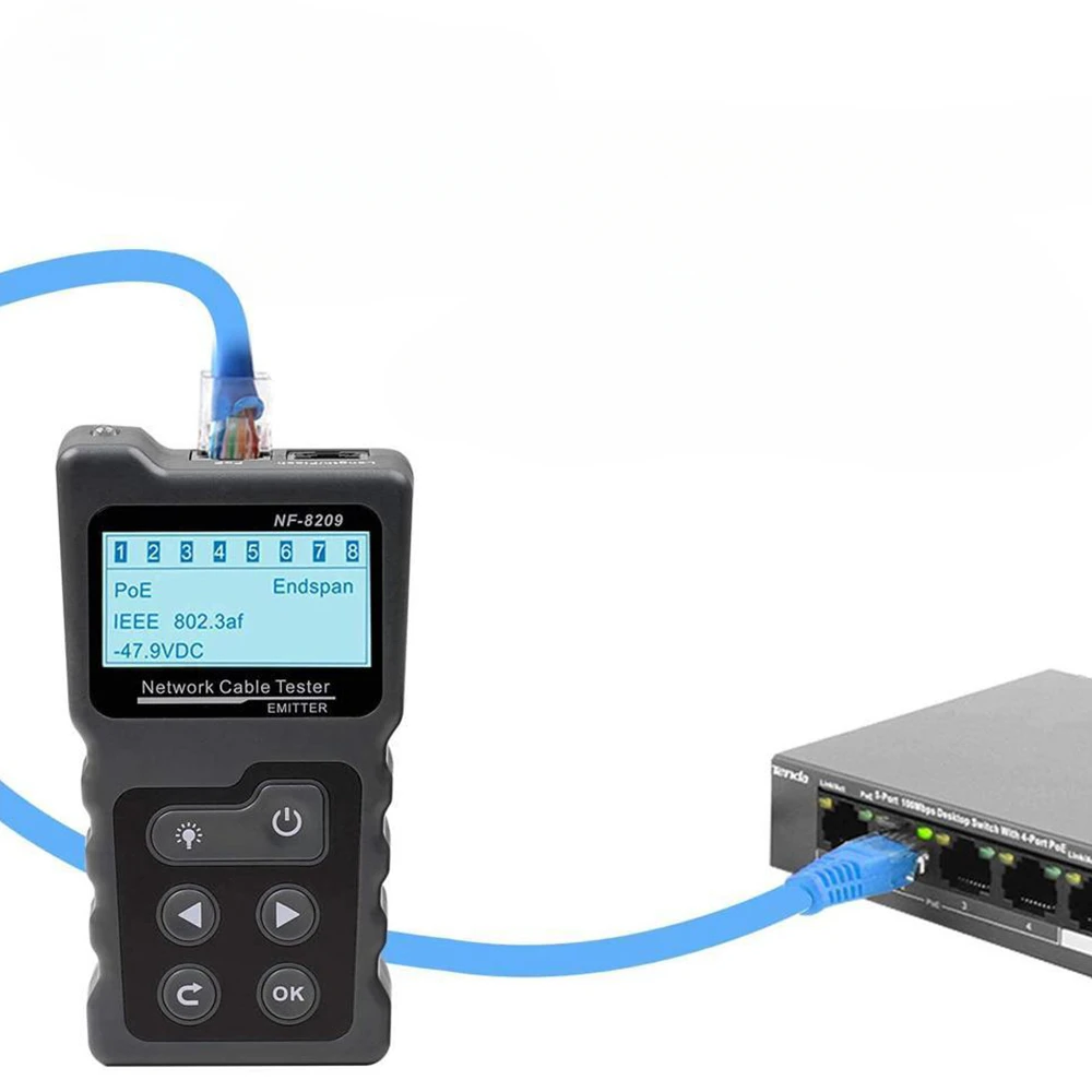 NOYAFA NF-8601W/NF-8209 Cable Tracker Lan Display Measure Tester Network Tools LCD Display Measure Length Wiremap Tester