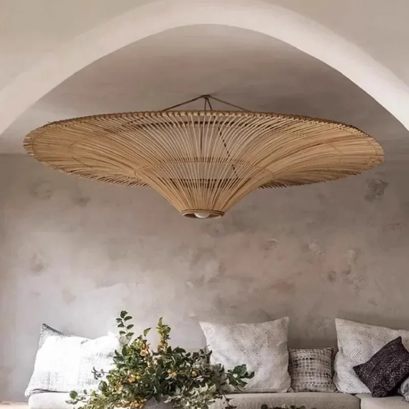 Japanese Wabi-sabi Pendent Lamp Retro Living Dining Room Bedroom Home Decor Lighting Hotel Southeast Asia Vine Art Chandelier