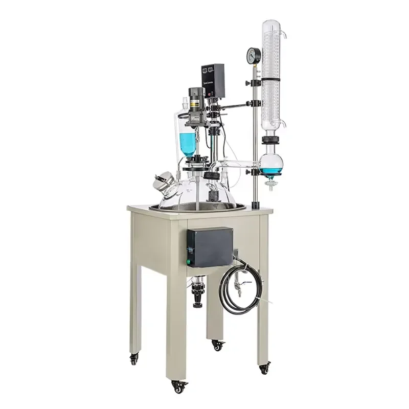 for  30L Single Layer High Borosilicate Glass Reactor Automatic Reaction Kettle with Pressure Vessel