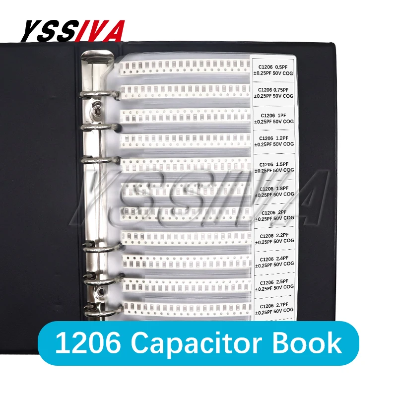 Imagem -05 - Smd Capacitor Sample Book Chip Capacitância Variedade Grupo Faça Você Mesmo Pack 1206 0805 0603 0402 0201 50 80 90 92 Valores 25 Pcs 50 Pcs