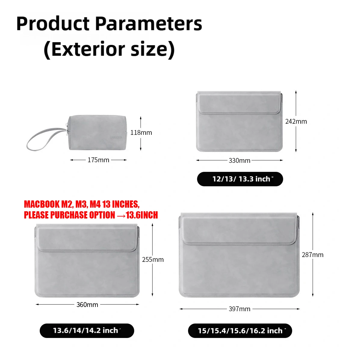 노트북 슬리브 케이스 13 14 15 15.6 인치 화웨이 HP DELL 라이너 슬리브 백 Macbook Air Pro 13 13.6 M4 노트북 가방 남성 여성