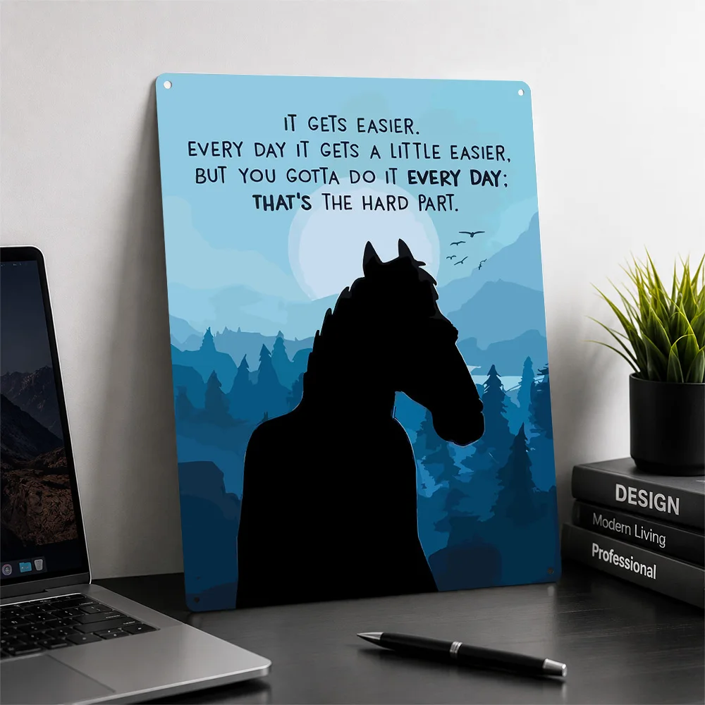 Bojack Personalized 3D Textured Metal Poster Wall Art Vintage Tin Signs for Interior Decoration Living Room Ornaments Home Deco