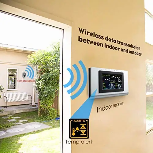 Digital LCD Wireless Indoor Outdoor Weather Station Temp Thermometer Alarm Clock Color Display Multifunction Weather Forecast