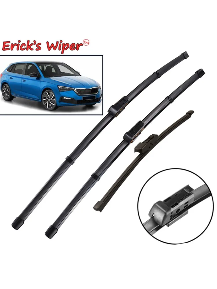 Zestaw piór wycieraczek przednich i tylnych Erick's Wiper LHD do Skody Scala 2019 - 2023 Szczotki do szyb przedniej szyby 26"+18"+13" — zdjęcie 2