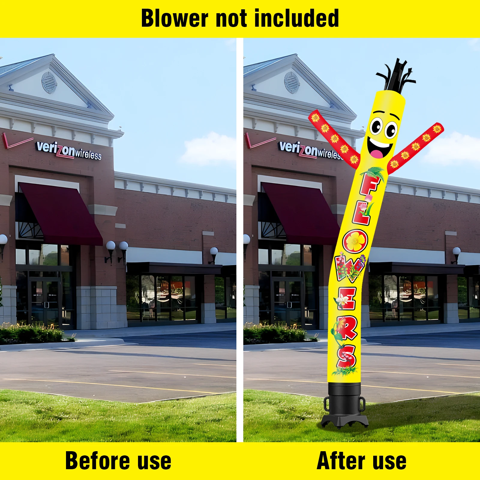 6/10/15/20FT Tall Inflatable Flower Dancing Guy for Outdoor Decoration Advertising(Blower Not Included)