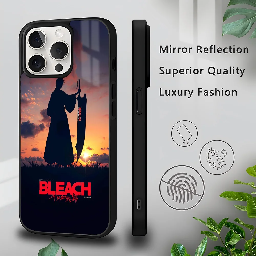 Anime BLEACH Kurosaki Ichigo Phone Case For IPhone 16 15 14 13 Pro Max 11 Mini Alex Mirror For Magsafe Wireless Charging Cover