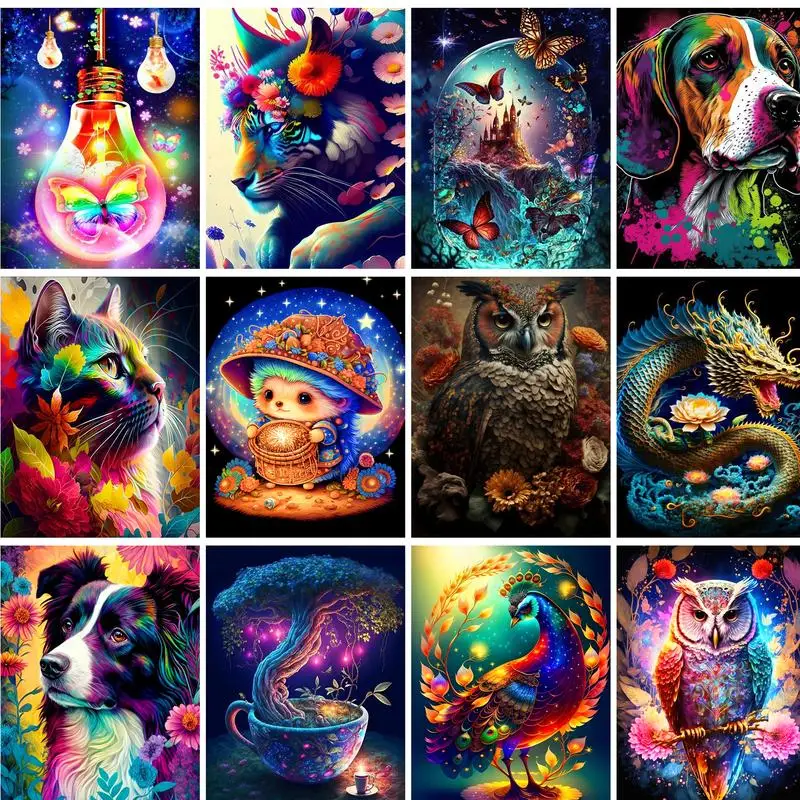 

GATYZTORY Diy Painting By Numbers For Adults Kits Animal Acrylic Paint On Canvas Number Painting For Diy Gift 40x50cm