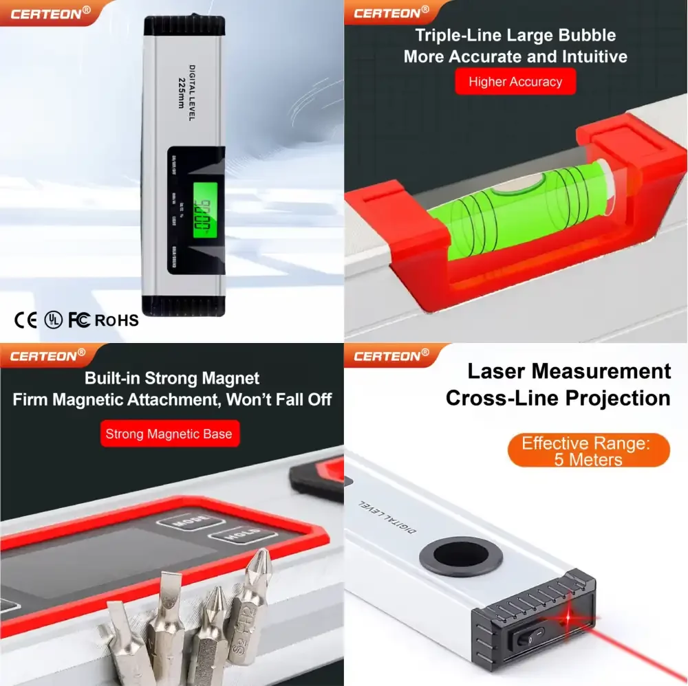 

Digital Level Tool LED Display Electronic Angle Finder Digital Inclinometer Precision Level for Construction
