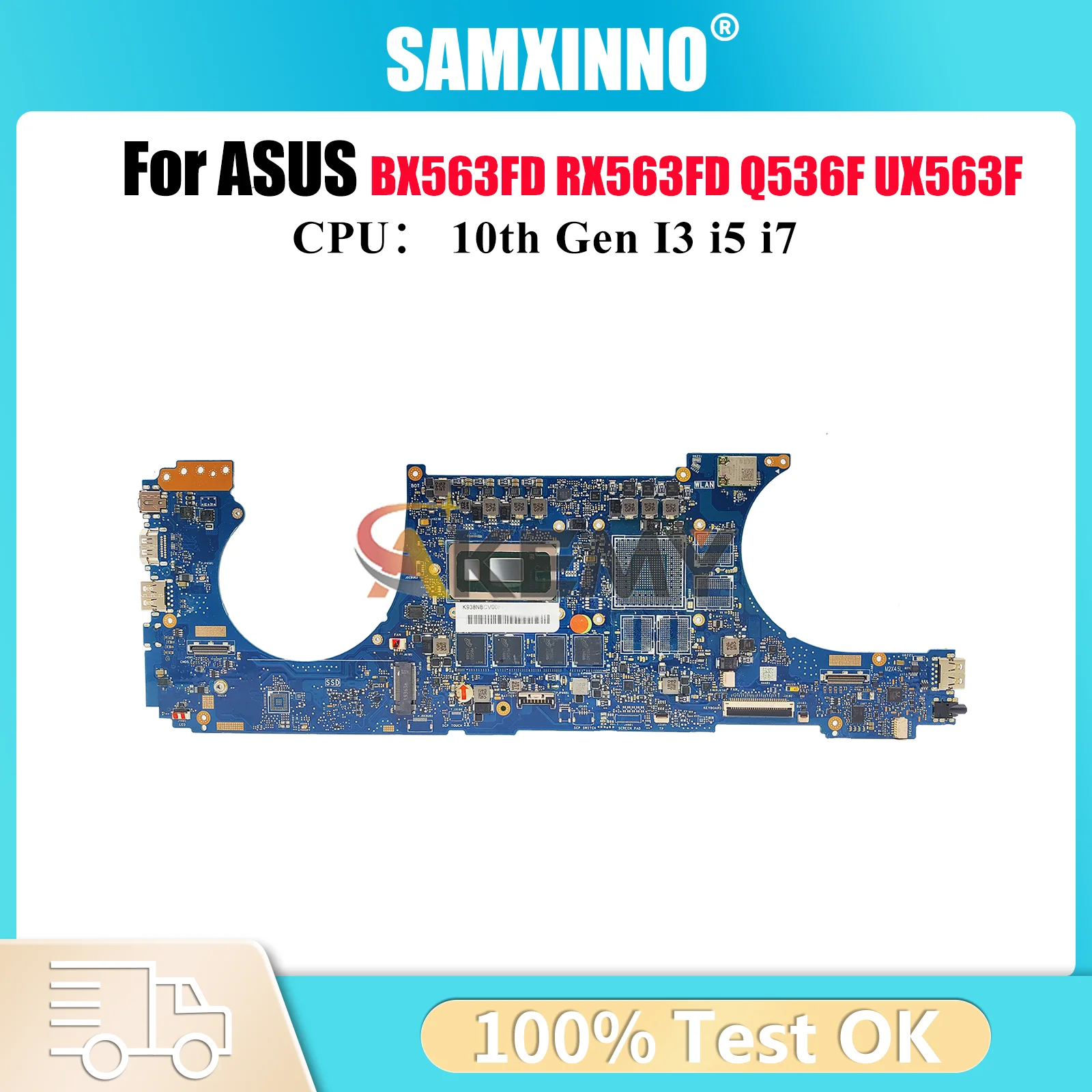 

UX563FA Материнская плата для ноутбука ASUS ZenBook RX563FD UX56FA UX56FD BX563FD UX563 Q536FD Материнская плата для ноутбука 10-го поколения I3 i5 i7