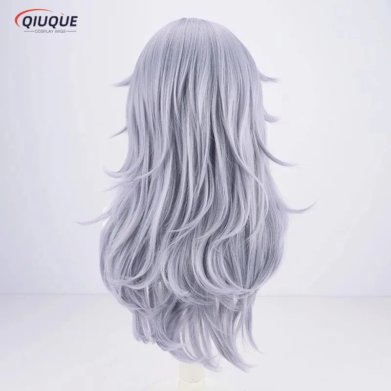 Nene 2025 VTuber NIJISANJI EN Nina Kosaka Cosplay Long Curly Light Purple Heat Resistant Synthetic Hair Wigs + Wig Cap view 5