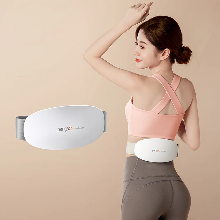 Heated Waist Massager, Rechargeable Wireless EMS Stimulator Belt, TENS Therapy Pad, 230mm Abdomen Massager for Women, 260g