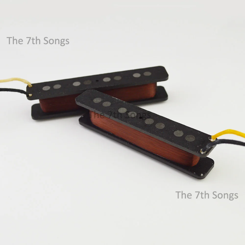 Vintage Alnico 5 Jazz J B Bass 4 String Pickup Electric Bass Single Coil JB Neck 7.6K Bridge 8.4K Black Cover Plain Enamel