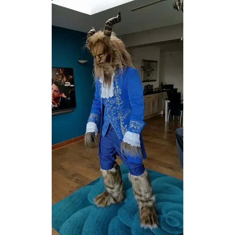 زي بيوتي كوس والوحش الأمير آدم كوسبلاي أزياء تنكرية للهالوين للرجال البالغين