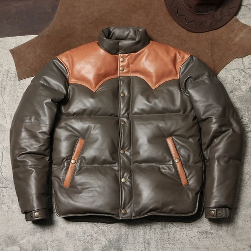 초경량 다운 재킷 청년용 패션 도시 스타일 초경량 양가죽 진짜 가죽 빵 스타일 남녀공용 다운 재킷 패딩 코트 다운 재킷 