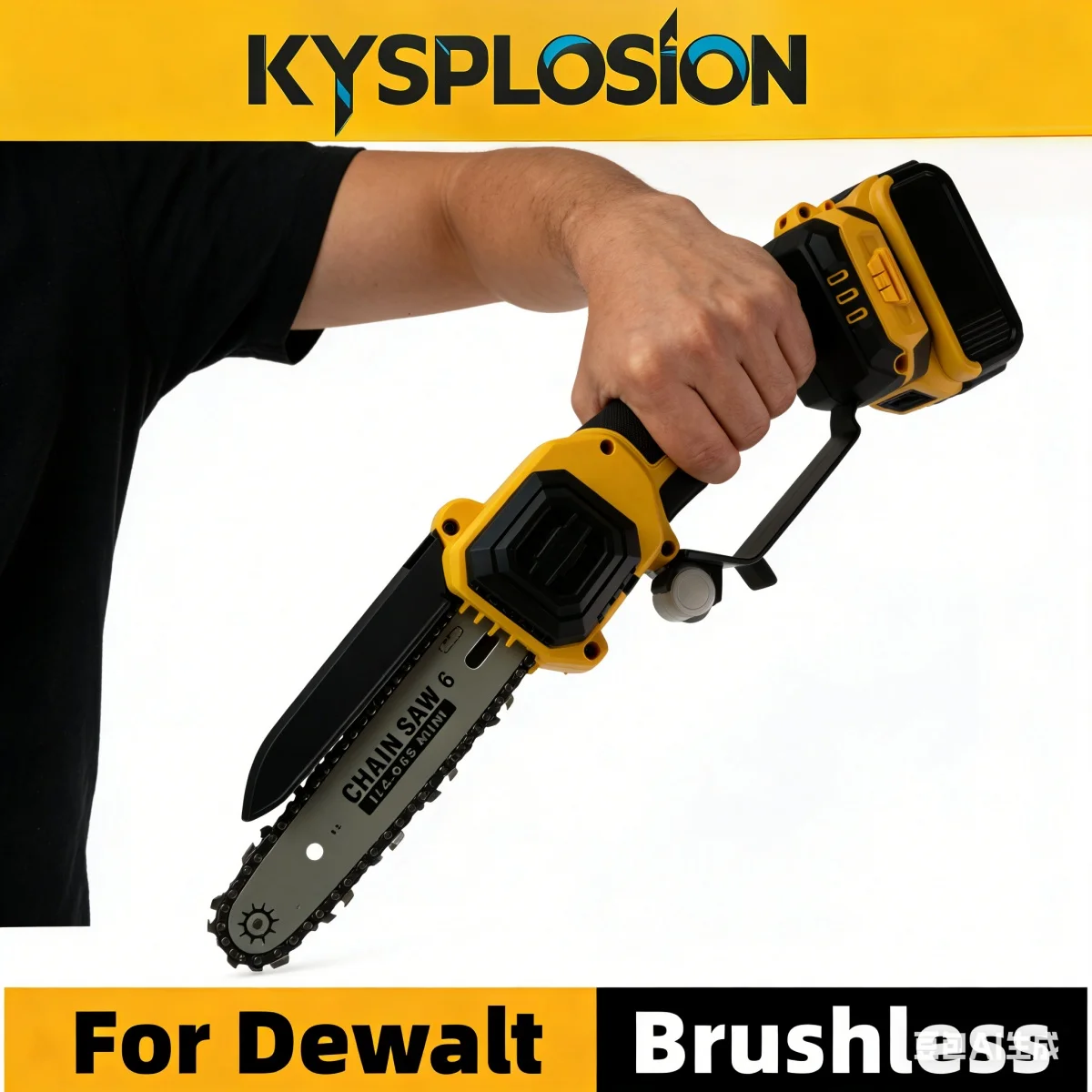 For DeWALT 18/20V Battery Inch Brushless Chainsaw Cordless Electric Chain Saw Woodworking Cutter Pruning Logging Power Tools