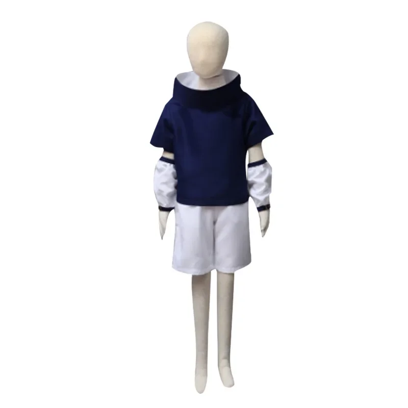 Anime Ninja Cos Cloth Uchiha Sasuke Konohagakure Summer Cosplay Costume Children Cosplayer Comic Fans Aldult Kids Uniform