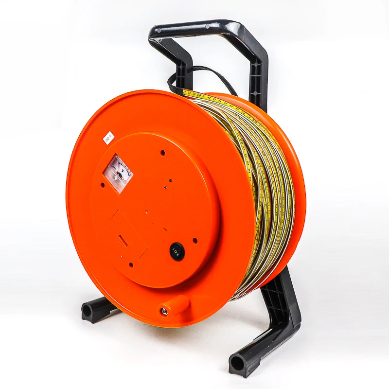 

Water tank Level Meter Tester Water Detection Unit and Measuring Tape Reel 30-500m Water Deep Well Steel Ruler Level Gauge