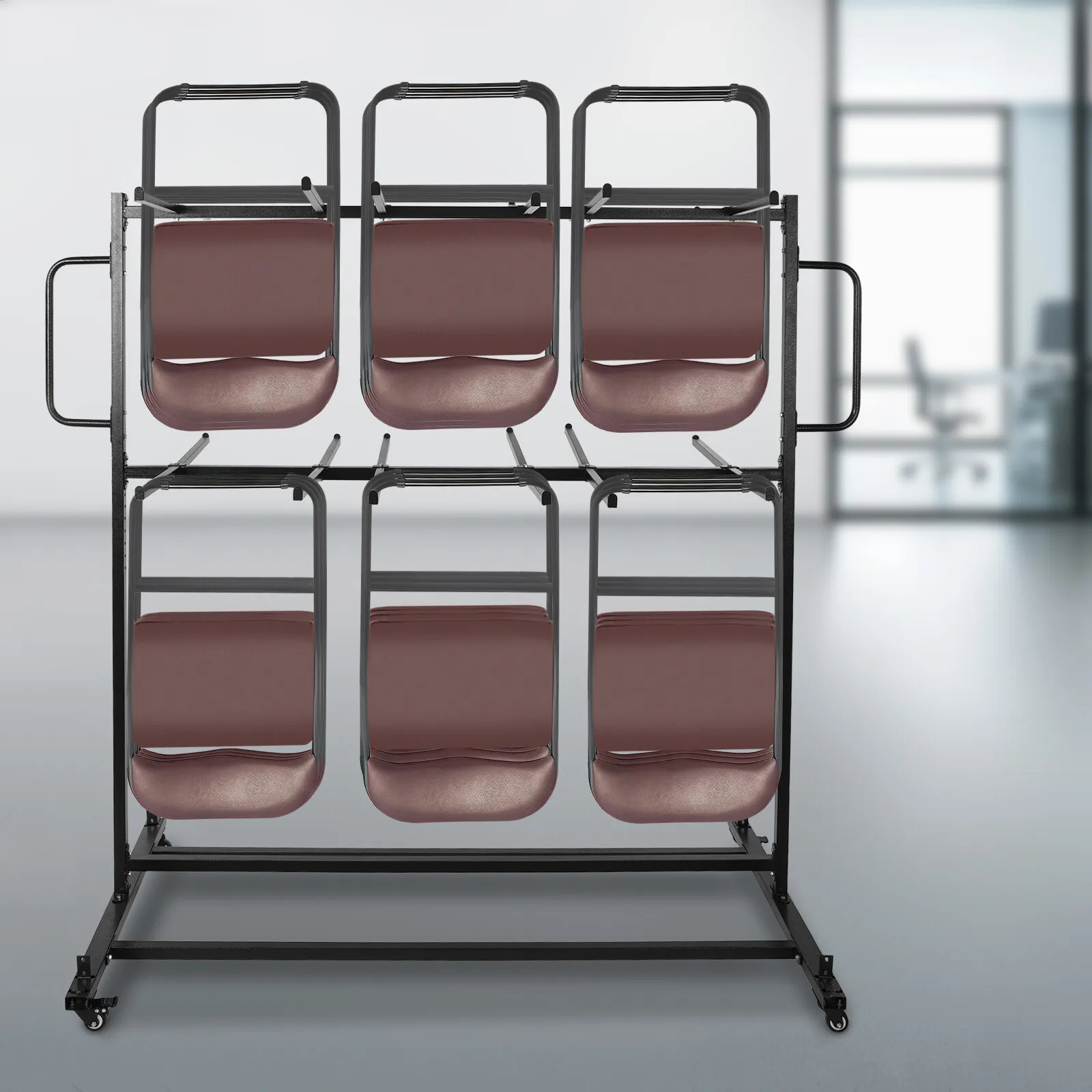 

Тележка для складных стульев, усиленная, мобильная, штабелируемая, для хранения и транспортировки на мероприятиях