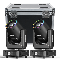 Yiflamefly 2Pcs 450W Moving Head Lights+1Pcs Flightcase With Wheel Combination Set For Wedding Party Music Show Stage Lighting