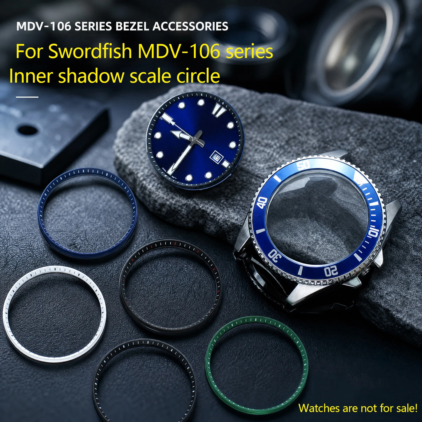 MDV-106 Plastic Chapter Ring 32.7mm Inner scale circle For Casio Swordfish MDV-106/107 Watch Case Watch dial Modification Parts