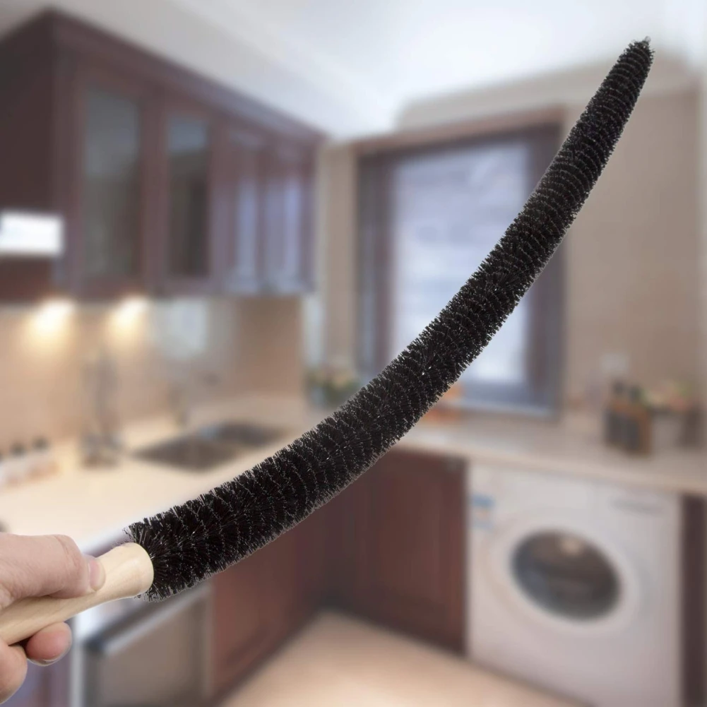 Wood Handle Long Cleaning Brush Water Pipe Drainage Dredge Tool Flexible Cleaner Brush Radiator Duster Hair Removal Tools 68cm