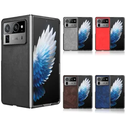 For Tecno Phantom V Fold2 Shockproof Full Hard Back Cover for Tecno Phantom V Fold 2 Litchi Pattern Anti-Slip Case