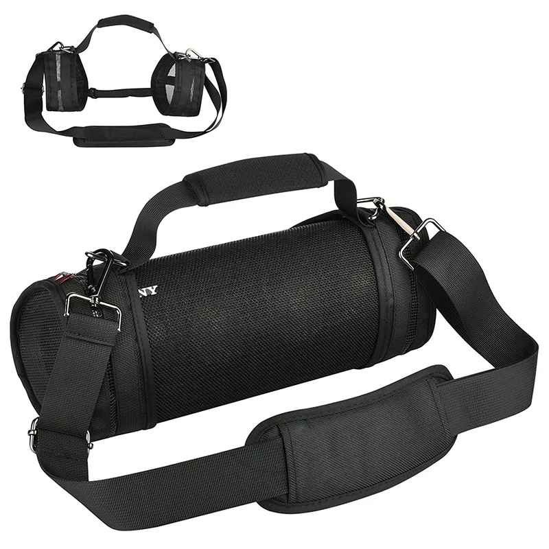 ZOPRORE Travel Carrying Strap Case for Sony SRS-XB43 Extra Bass Speaker Two Side Protective Mesh Covers with Shoulder Strap