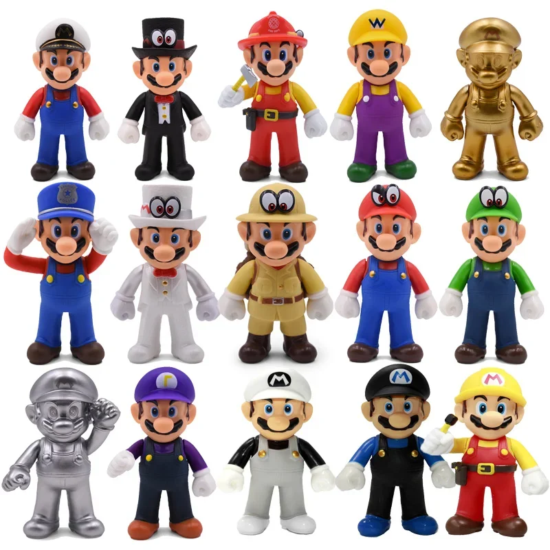 

13cm Mario Bros Luigi Yoshi Koopa Yoshi Mario Maker Odyssey Mushroom Toadette DONKEY KONG PVC Action Figures Toys Model Dolls