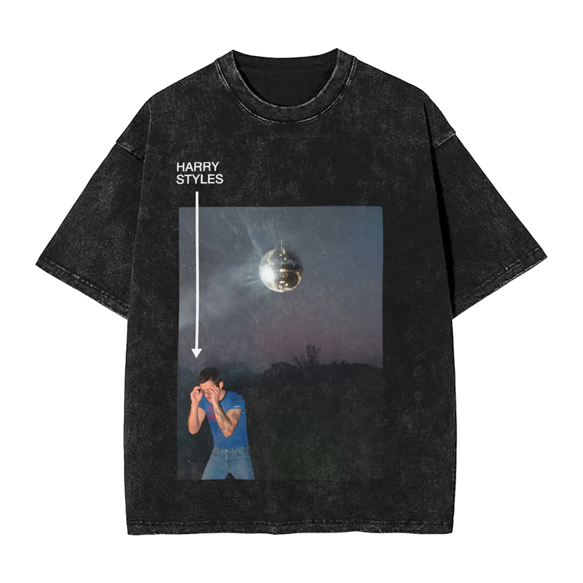 

2026 Harry Styles New Album Graphic Printed Washed T-shirt Summer Men's and Women's Casual Fashion Hip Hop Short Sleeve T-shirt
