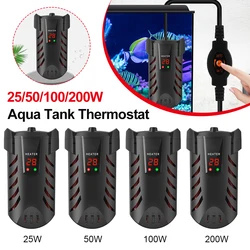 25/50/100/200W Aqua Tank Thermostat Explosionproof Mini Aquarium Heating Rod with Suction Cup Turtle Heater for Fish/Turtle Tank