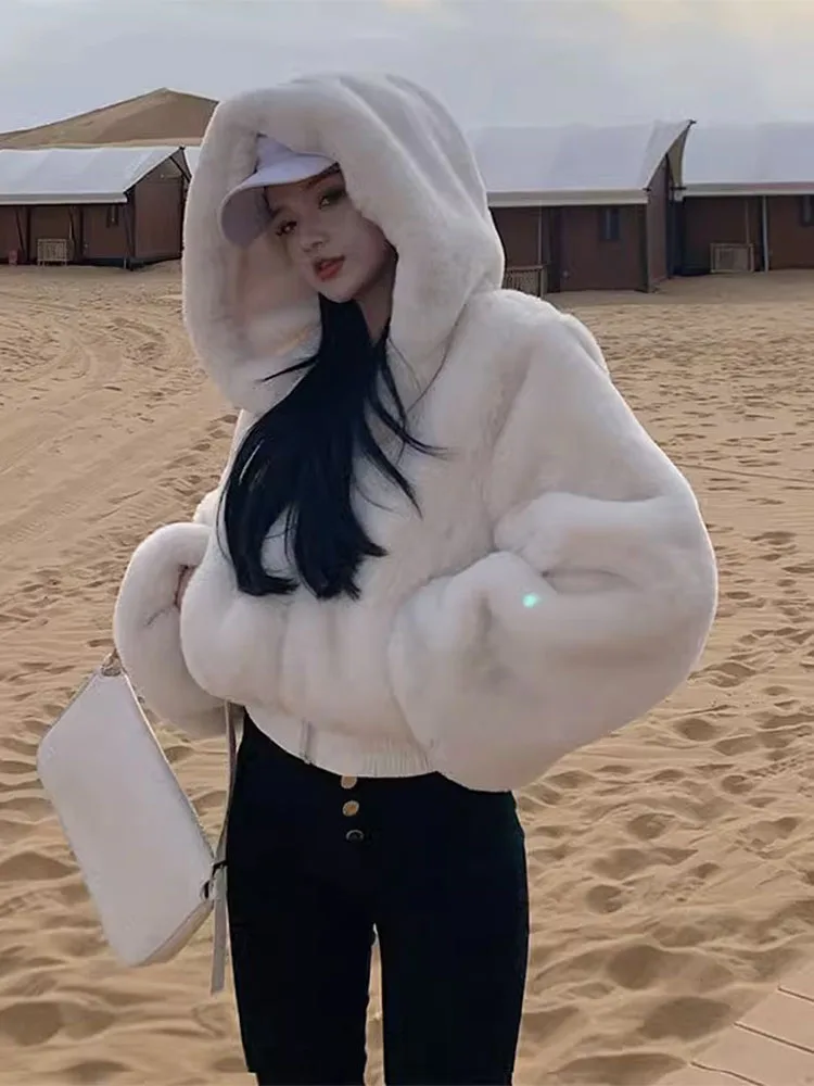 

Женский тюре из кроличьего меха на молнии, осенне-зимняя шапка нового дизайна, интегрированный свитшот, джет для поездок на работу, Sle