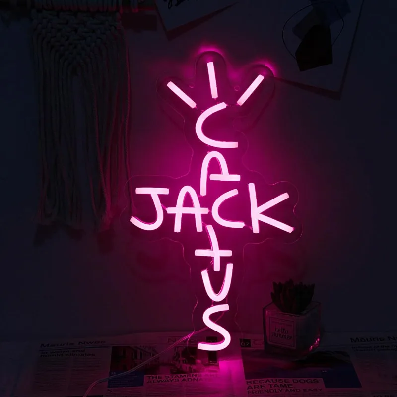 Custom Neon Sign Cactus Jack LED Neon Sign Light Home Bedroom Decoration Art Wall Decor Housewarming Gift Creative Birthday Gift