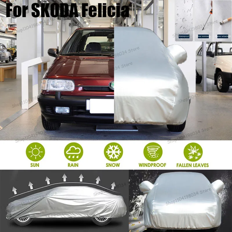 

For SKODA Felicia Auto Anti snow Anti dust Sunscreen Anti-uv Anti peeling paint And Anti Rainwater 210t car cover Car cover