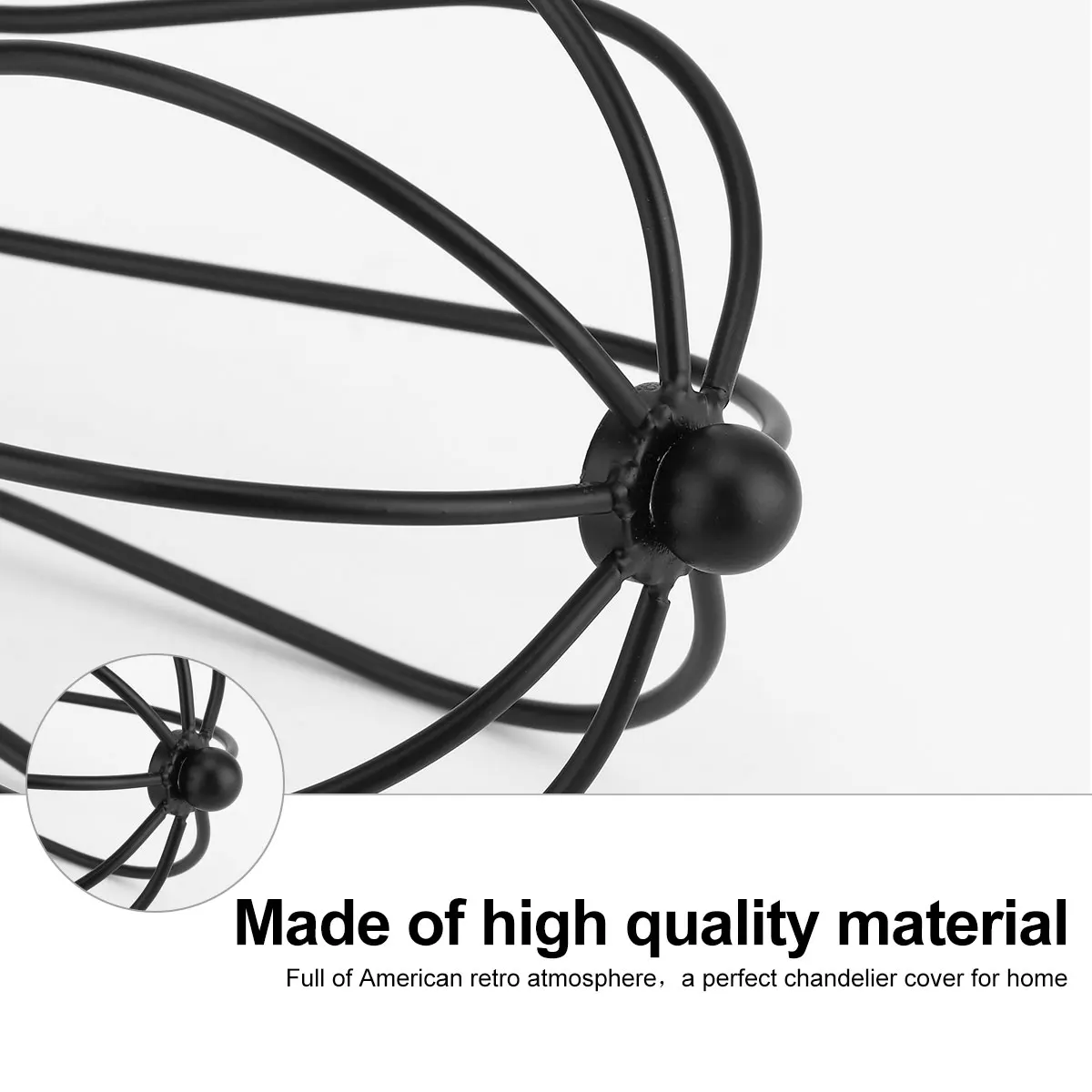 

1pc Retro Chandelier Iron Wire Lampshade Light Cover For Party For American Style Home Decor Supplies Black