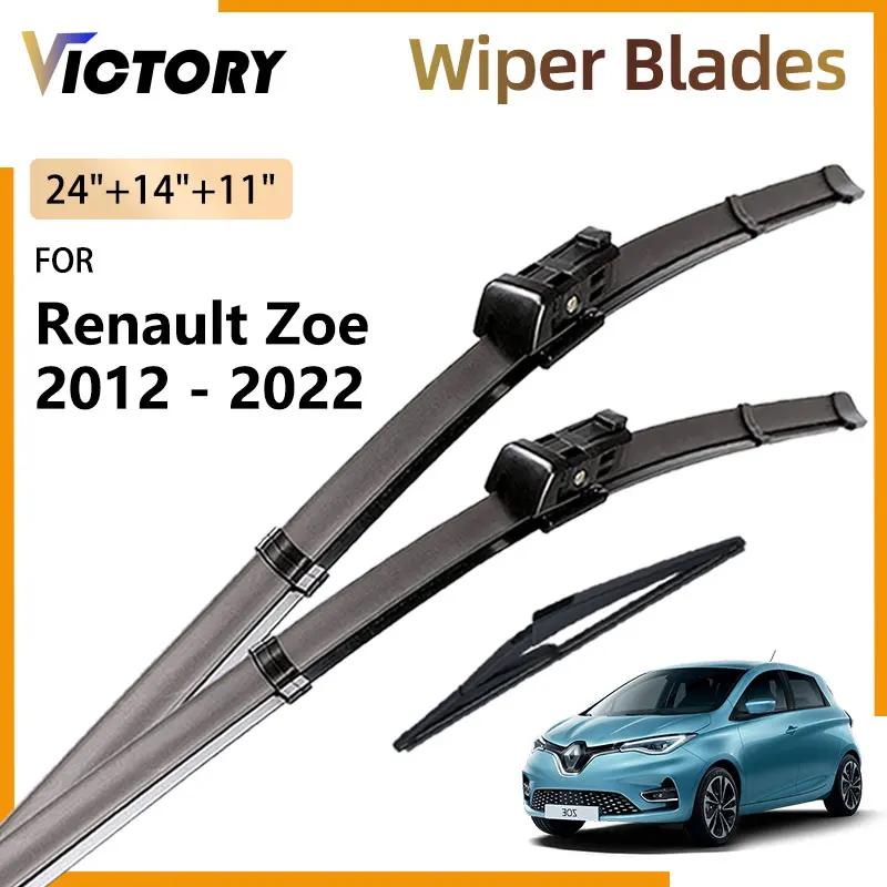 

3x Front Rear Wiper Blades For Renault Zoe R110 Z.E. 2012 - 2022 2021 2020 2019 2018 2017 2016 2015 2014 2013 Car Window Brushes