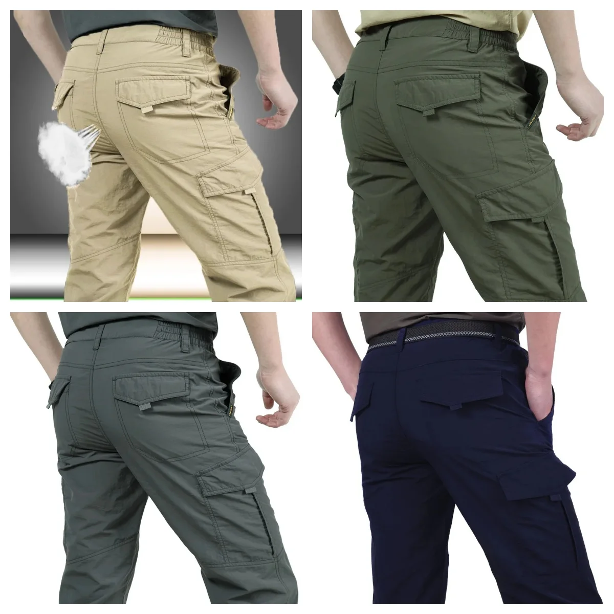 

Men's Summer Tactical Cargo Pants Lightweight Casual Waterproof Trousers Casual Pants Wear-resisting Multi-pocket Outdoor Hiking