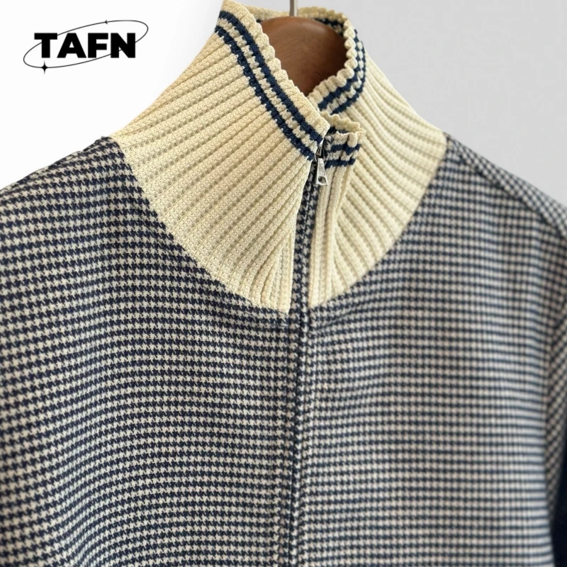 タートルネックファッションシンプルな配色快適で美しいレトロスタイルカシミヤカーディガンカジュアルな外出のための暖かさAD2810