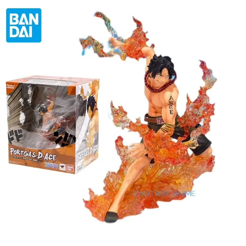 Bandai Original ONE PIECE Anime Figuarts ZERO Portgas·D· Ace The Bonds of Brothers Action Figure Toys for Kids Gift Model