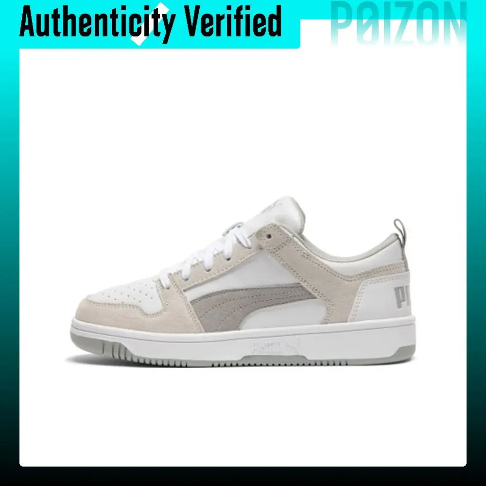 PUMA Rebound Layup Lo Sd Split Cow Leather, Artificial Leather Cushioning Support Breathable Low top Skateboard Shoes 370539-02