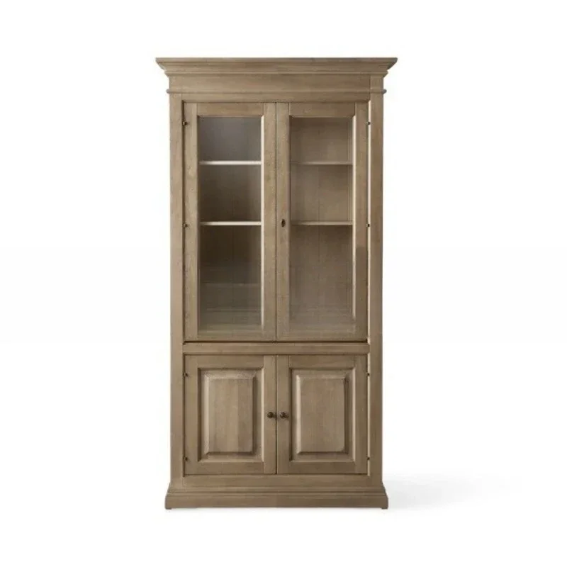 

American solid wood living room simple retro wall high cabinet floor storage side cabinet