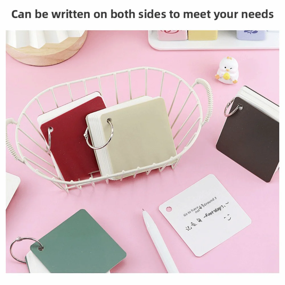 Portable Pocket Memo Pads with Ring 80 Sheets Blank Study Notepads Loose Leaf Loose Leaf Notepad for Memory Learning Studying