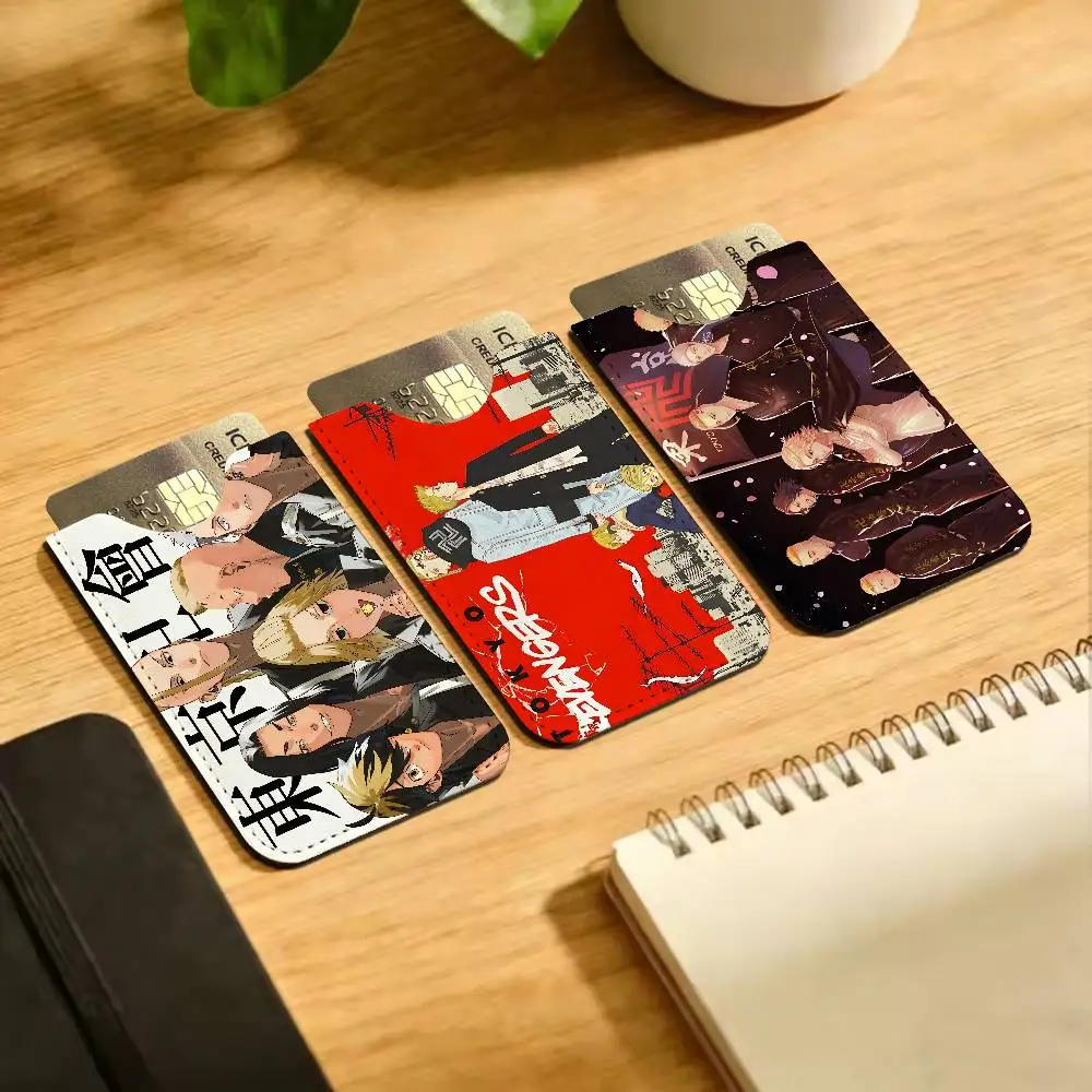 T-Tokyo R-Revengers Universal PU Leather Slim Card Wallet, ID Credit Card Organizer, Compact Portable Holder for Outdoor