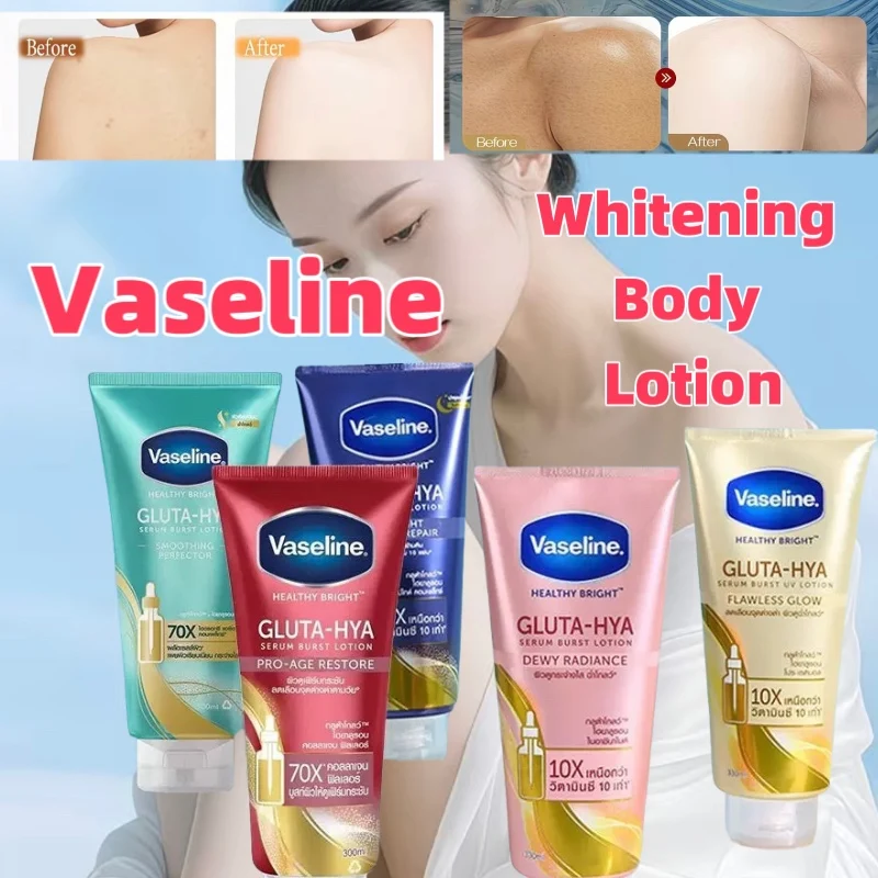 لوشن تبييض الجسم من فازلين جلوتامين 330 مل حمض الهيالورونيك النياسيناميد عالي التركيز للبشرة الأكثر إشراقًا