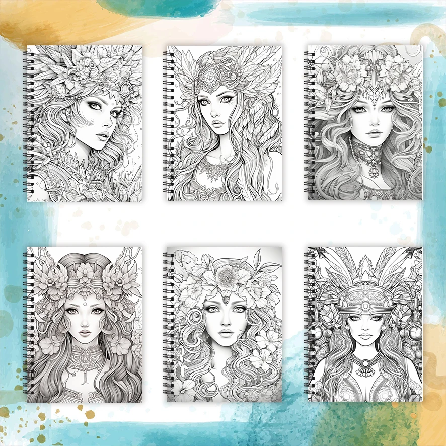 Adult Coloring Book - 8.3x 11.2 Inch 32 Pages Unique People Coloring Book - Helps Reduce Stress and Ease Emotions