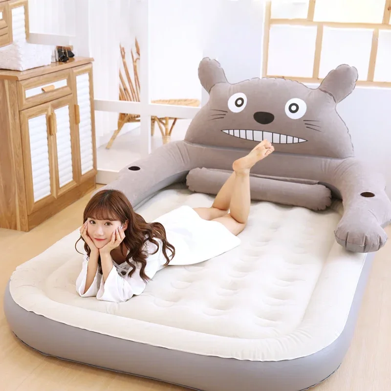 Dragon Cat Air Cushion Bed Lazy Bed Cartoon Cute Inflatable  Enlarged Double Single Household Air Cushion Sofa  Dual Use